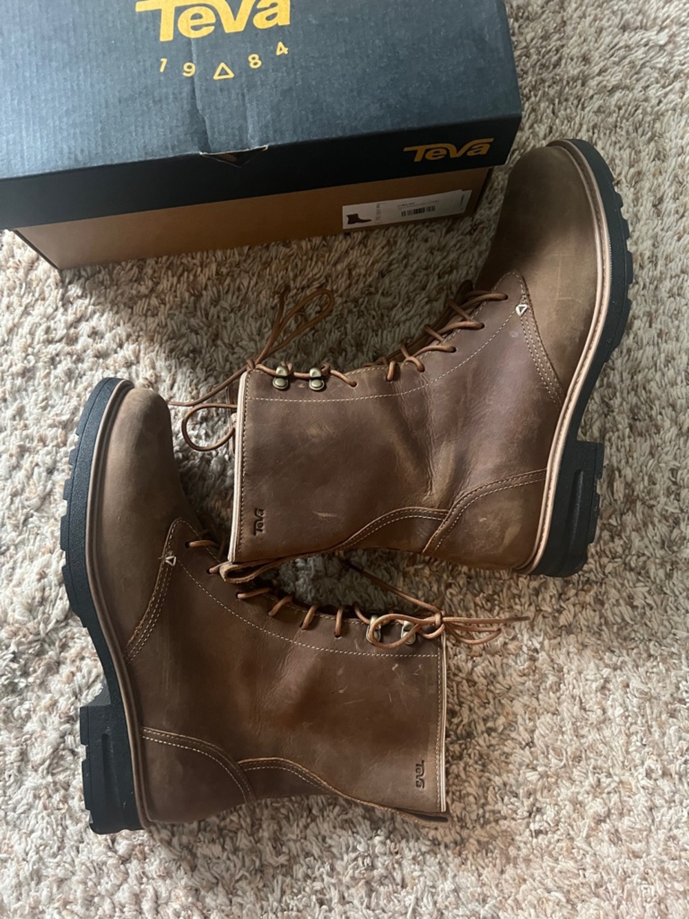 TEVA Women's Rowena Lace Boot Honey Brown Size 10 - Picture 9 of 13
